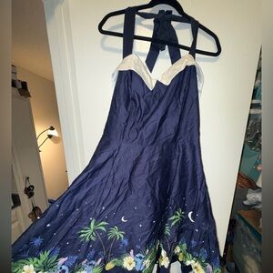 Her Universe Navy Stitch Halter Dress